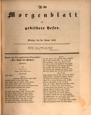 Morgenblatt für gebildete Leser (Morgenblatt für gebildete Stände) Montag 24. Januar 1842