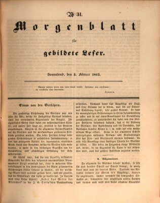 Morgenblatt für gebildete Leser (Morgenblatt für gebildete Stände) Samstag 5. Februar 1842