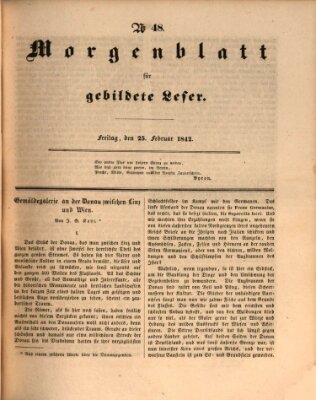 Morgenblatt für gebildete Leser (Morgenblatt für gebildete Stände) Freitag 25. Februar 1842