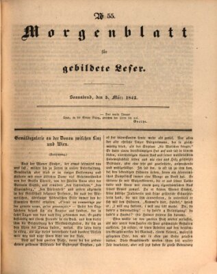 Morgenblatt für gebildete Leser (Morgenblatt für gebildete Stände) Samstag 5. März 1842