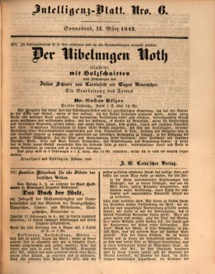 Morgenblatt für gebildete Leser (Morgenblatt für gebildete Stände) Samstag 12. März 1842