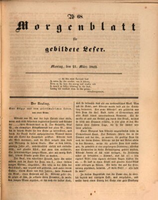 Morgenblatt für gebildete Leser (Morgenblatt für gebildete Stände) Montag 21. März 1842