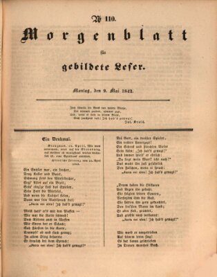 Morgenblatt für gebildete Leser (Morgenblatt für gebildete Stände) Montag 9. Mai 1842