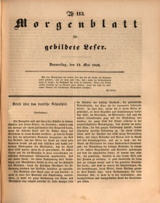 Morgenblatt für gebildete Leser (Morgenblatt für gebildete Stände) Donnerstag 12. Mai 1842