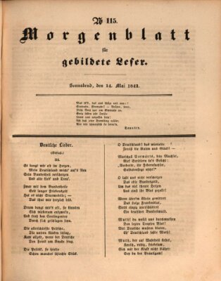 Morgenblatt für gebildete Leser (Morgenblatt für gebildete Stände) Samstag 14. Mai 1842