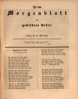 Morgenblatt für gebildete Leser (Morgenblatt für gebildete Stände) Freitag 27. Mai 1842