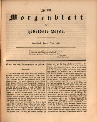 Morgenblatt für gebildete Leser (Morgenblatt für gebildete Stände) Samstag 4. Juni 1842