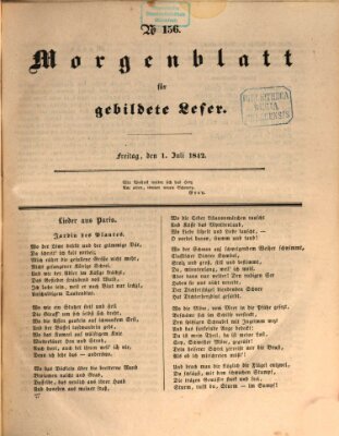 Morgenblatt für gebildete Leser (Morgenblatt für gebildete Stände) Freitag 1. Juli 1842