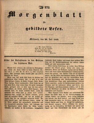 Morgenblatt für gebildete Leser (Morgenblatt für gebildete Stände) Mittwoch 20. Juli 1842