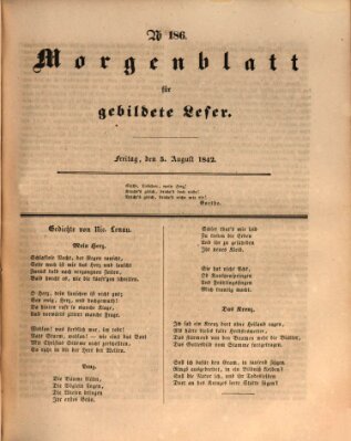 Morgenblatt für gebildete Leser (Morgenblatt für gebildete Stände) Freitag 5. August 1842