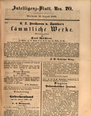 Morgenblatt für gebildete Leser (Morgenblatt für gebildete Stände) Mittwoch 10. August 1842