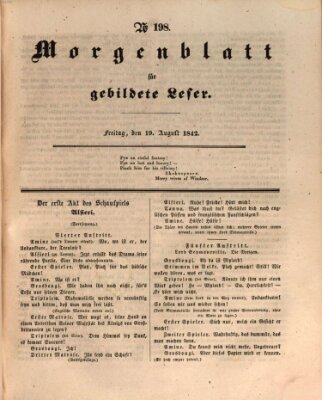 Morgenblatt für gebildete Leser (Morgenblatt für gebildete Stände) Freitag 19. August 1842