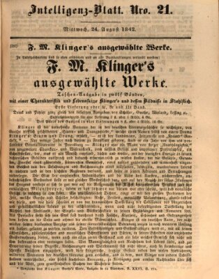 Morgenblatt für gebildete Leser (Morgenblatt für gebildete Stände) Mittwoch 24. August 1842