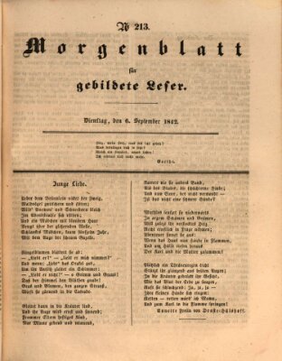 Morgenblatt für gebildete Leser (Morgenblatt für gebildete Stände) Dienstag 6. September 1842