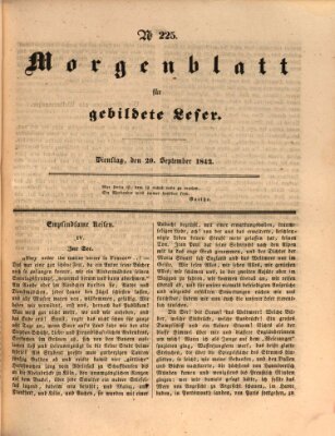 Morgenblatt für gebildete Leser (Morgenblatt für gebildete Stände) Dienstag 20. September 1842