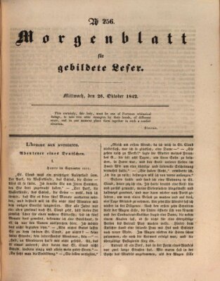 Morgenblatt für gebildete Leser (Morgenblatt für gebildete Stände) Mittwoch 26. Oktober 1842