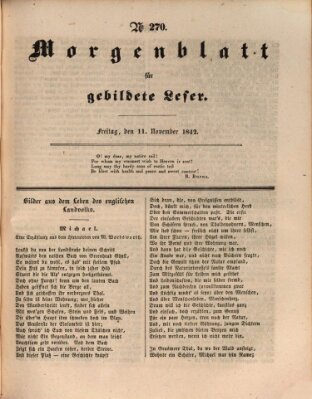 Morgenblatt für gebildete Leser (Morgenblatt für gebildete Stände) Freitag 11. November 1842