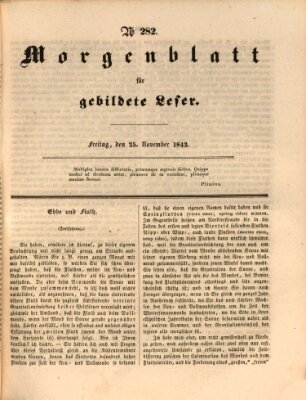 Morgenblatt für gebildete Leser (Morgenblatt für gebildete Stände) Freitag 25. November 1842