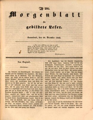 Morgenblatt für gebildete Leser (Morgenblatt für gebildete Stände) Samstag 10. Dezember 1842