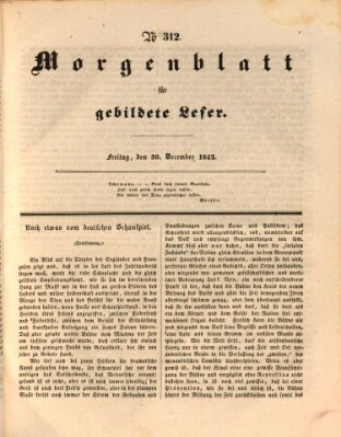 Morgenblatt für gebildete Leser (Morgenblatt für gebildete Stände) Freitag 30. Dezember 1842