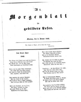 Morgenblatt für gebildete Leser (Morgenblatt für gebildete Stände) Montag 2. Januar 1843