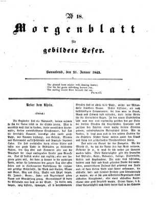 Morgenblatt für gebildete Leser (Morgenblatt für gebildete Stände) Samstag 21. Januar 1843