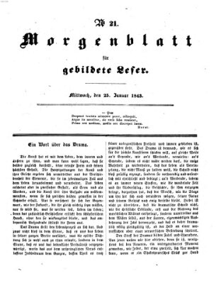 Morgenblatt für gebildete Leser (Morgenblatt für gebildete Stände) Mittwoch 25. Januar 1843