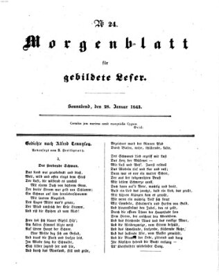Morgenblatt für gebildete Leser (Morgenblatt für gebildete Stände) Samstag 28. Januar 1843
