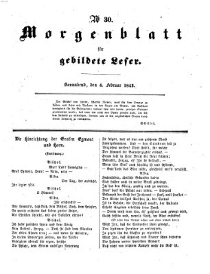 Morgenblatt für gebildete Leser (Morgenblatt für gebildete Stände) Samstag 4. Februar 1843