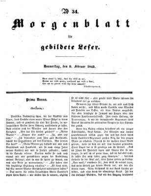 Morgenblatt für gebildete Leser (Morgenblatt für gebildete Stände) Donnerstag 9. Februar 1843