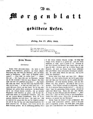 Morgenblatt für gebildete Leser (Morgenblatt für gebildete Stände) Freitag 17. März 1843