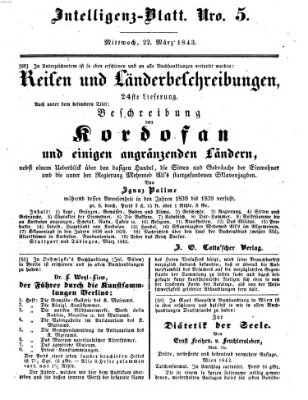 Morgenblatt für gebildete Leser (Morgenblatt für gebildete Stände) Mittwoch 22. März 1843