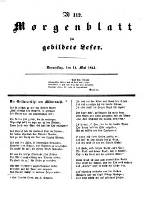 Morgenblatt für gebildete Leser (Morgenblatt für gebildete Stände) Donnerstag 11. Mai 1843