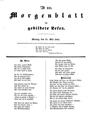 Morgenblatt für gebildete Leser (Morgenblatt für gebildete Stände) Montag 15. Mai 1843