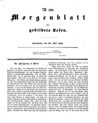 Morgenblatt für gebildete Leser (Morgenblatt für gebildete Stände) Samstag 20. Mai 1843