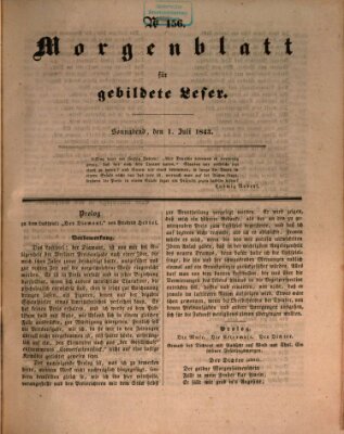 Morgenblatt für gebildete Leser (Morgenblatt für gebildete Stände) Samstag 1. Juli 1843