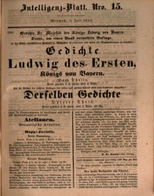 Morgenblatt für gebildete Leser (Morgenblatt für gebildete Stände) Mittwoch 5. Juli 1843