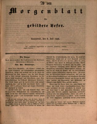 Morgenblatt für gebildete Leser (Morgenblatt für gebildete Stände) Samstag 8. Juli 1843