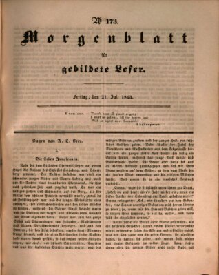 Morgenblatt für gebildete Leser (Morgenblatt für gebildete Stände) Freitag 21. Juli 1843