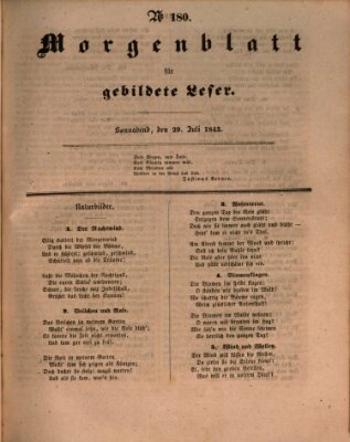 Morgenblatt für gebildete Leser (Morgenblatt für gebildete Stände) Samstag 29. Juli 1843