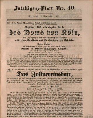 Morgenblatt für gebildete Leser (Morgenblatt für gebildete Stände) Mittwoch 22. November 1843