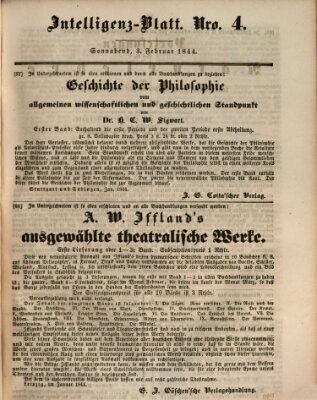 Morgenblatt für gebildete Leser (Morgenblatt für gebildete Stände) Samstag 3. Februar 1844