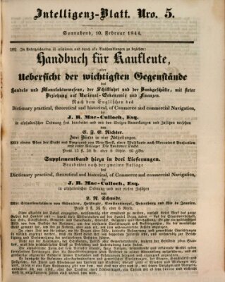 Morgenblatt für gebildete Leser (Morgenblatt für gebildete Stände) Samstag 10. Februar 1844