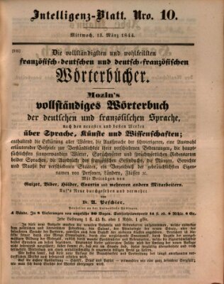 Morgenblatt für gebildete Leser (Morgenblatt für gebildete Stände) Mittwoch 13. März 1844