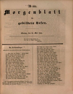 Morgenblatt für gebildete Leser (Morgenblatt für gebildete Stände) Montag 13. Mai 1844