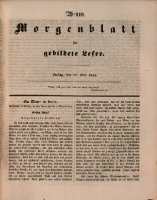 Morgenblatt für gebildete Leser (Morgenblatt für gebildete Stände) Freitag 17. Mai 1844