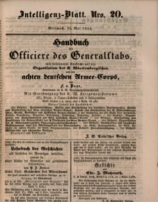 Morgenblatt für gebildete Leser (Morgenblatt für gebildete Stände) Mittwoch 22. Mai 1844