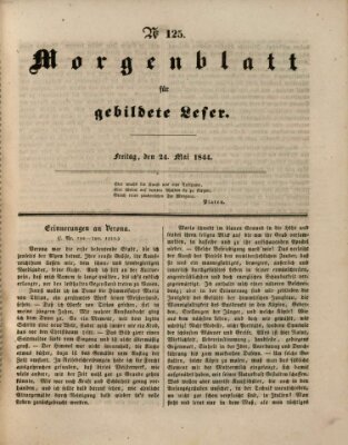 Morgenblatt für gebildete Leser (Morgenblatt für gebildete Stände) Freitag 24. Mai 1844