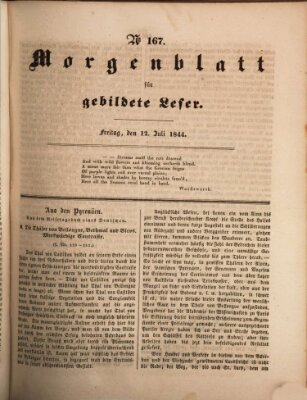 Morgenblatt für gebildete Leser (Morgenblatt für gebildete Stände) Freitag 12. Juli 1844