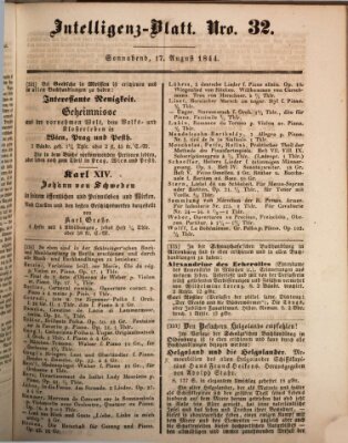 Morgenblatt für gebildete Leser (Morgenblatt für gebildete Stände) Samstag 17. August 1844